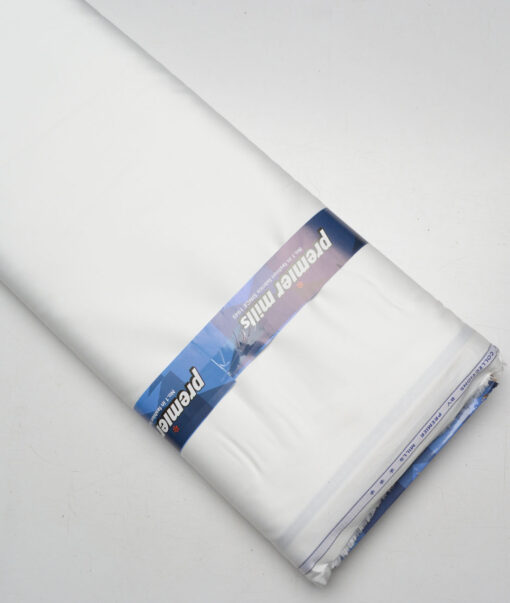 Premier Mills  Giza Cotton Solids Shirting Fabric (White)