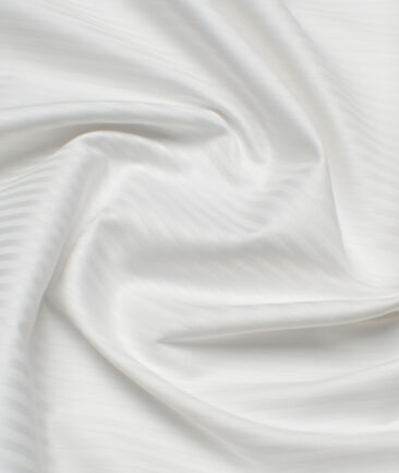 Premier Mills  Giza Cotton Striped Shirting Fabric (White)