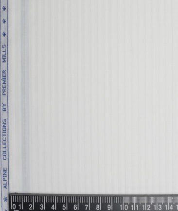 Premier Mills  Giza Cotton Striped Shirting Fabric (White)