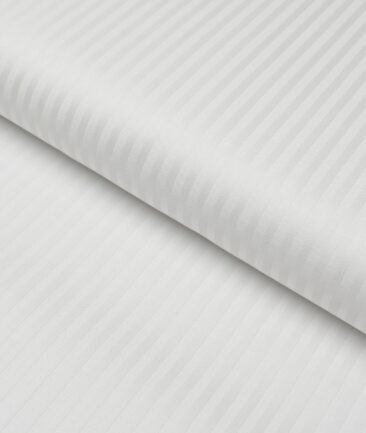 Premier Mills  Giza Cotton Striped Shirting Fabric (White)