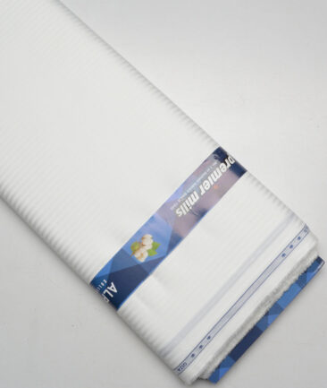 Premier Mills  Giza Cotton Striped Shirting Fabric (White)