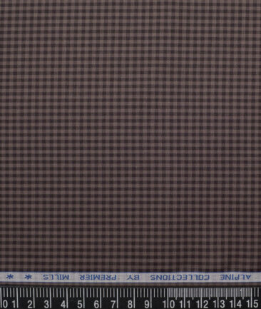 Premier Mills  Giza Cotton Checks Shirting Fabric (Brown)