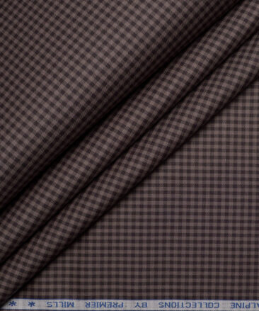 Premier Mills  Giza Cotton Checks Shirting Fabric (Brown)