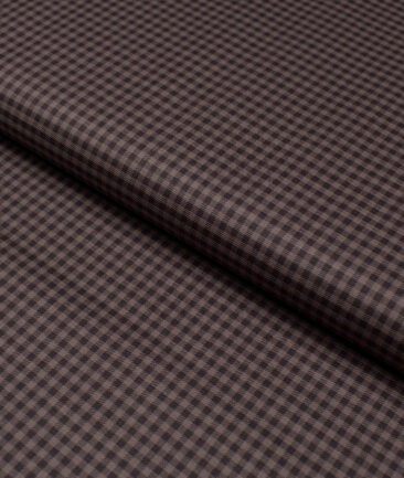 Premier Mills  Giza Cotton Checks Shirting Fabric (Brown)
