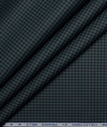 Premier Mills  Giza Cotton Checks Shirting Fabric (Green)