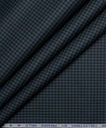Premier Mills  Giza Cotton Checks Shirting Fabric (Green)