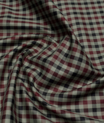 Premier Mills  Giza Cotton Checks Shirting Fabric (Olive Green)