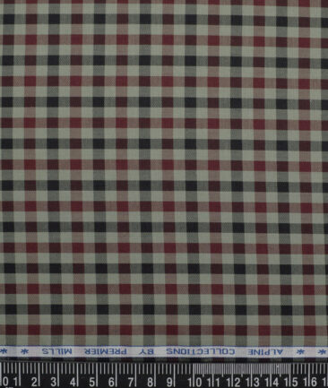 Premier Mills  Giza Cotton Checks Shirting Fabric (Olive Green)