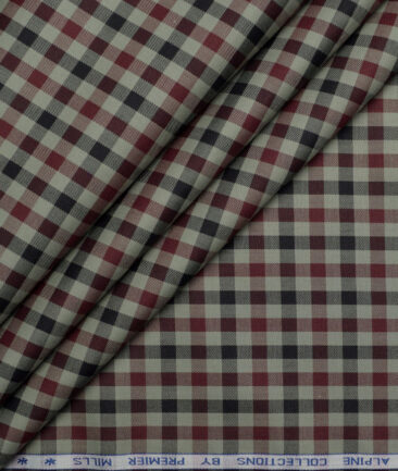 Premier Mills  Giza Cotton Checks Shirting Fabric (Olive Green)