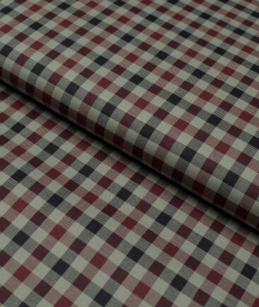 Premier Mills  Giza Cotton Checks Shirting Fabric (Olive Green)