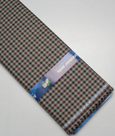 Premier Mills  Giza Cotton Checks Shirting Fabric (Olive Green)