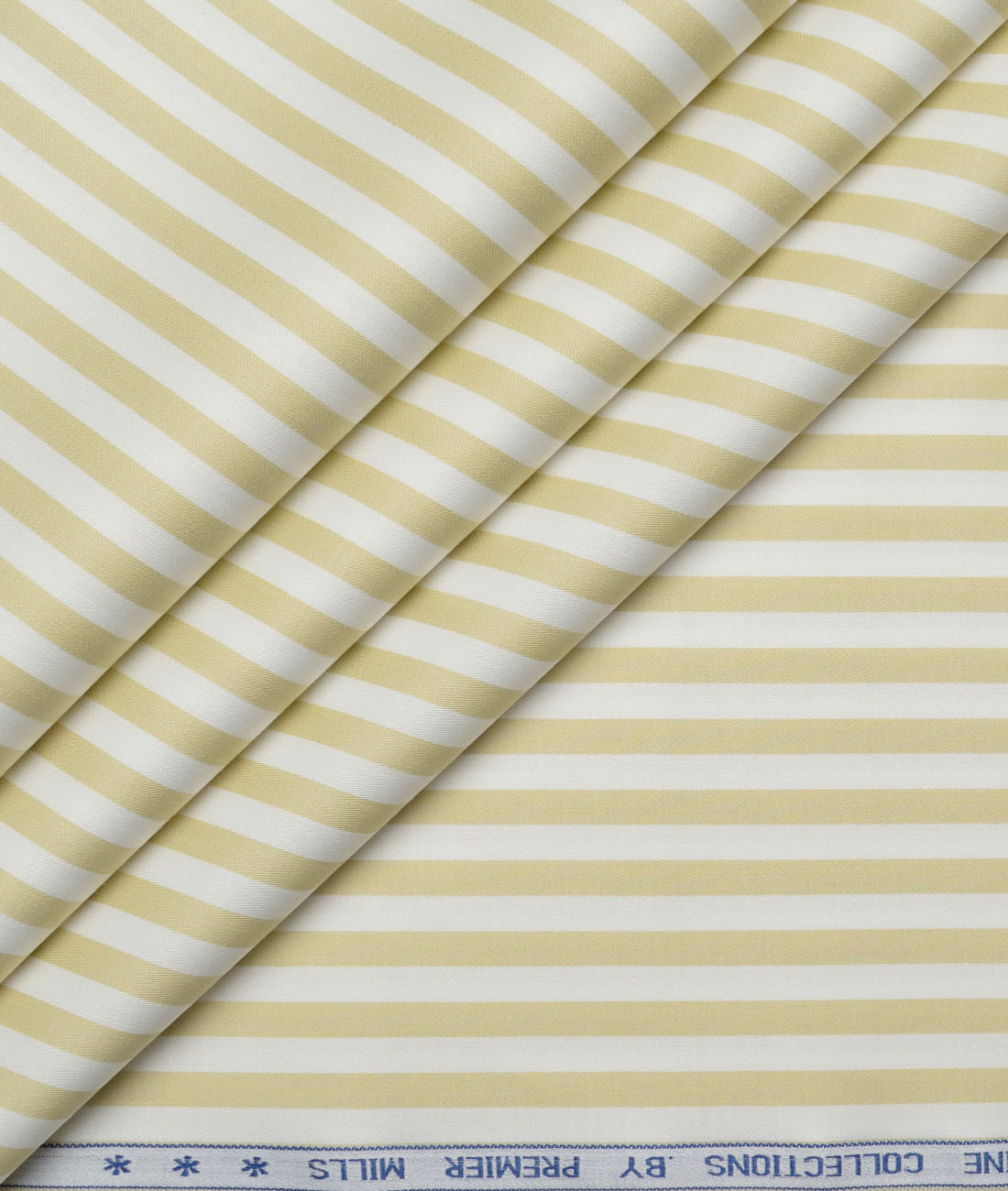Premier Mills Giza Cotton Striped Shirting Fabric (White & Golden Yellow) Premier Mills Giza Cotton Striped Shirting Fabric (White & Golden Yellow)