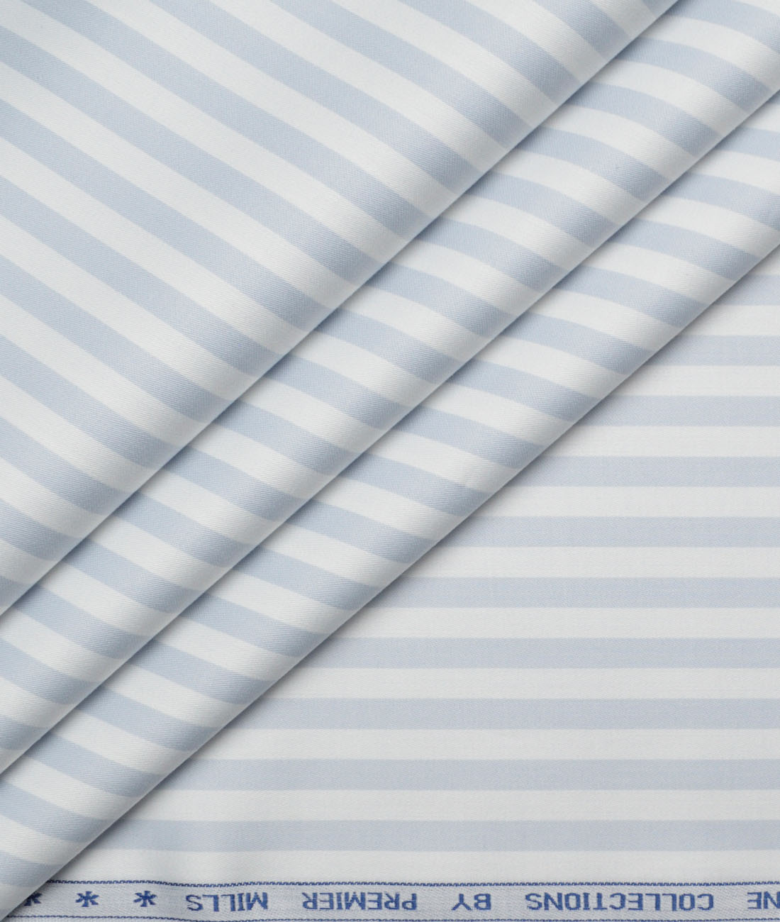 Premier Mills Giza Cotton Striped Shirting Fabric (White & Grey) Premier Mills Giza Cotton Striped Shirting Fabric (White & Grey)