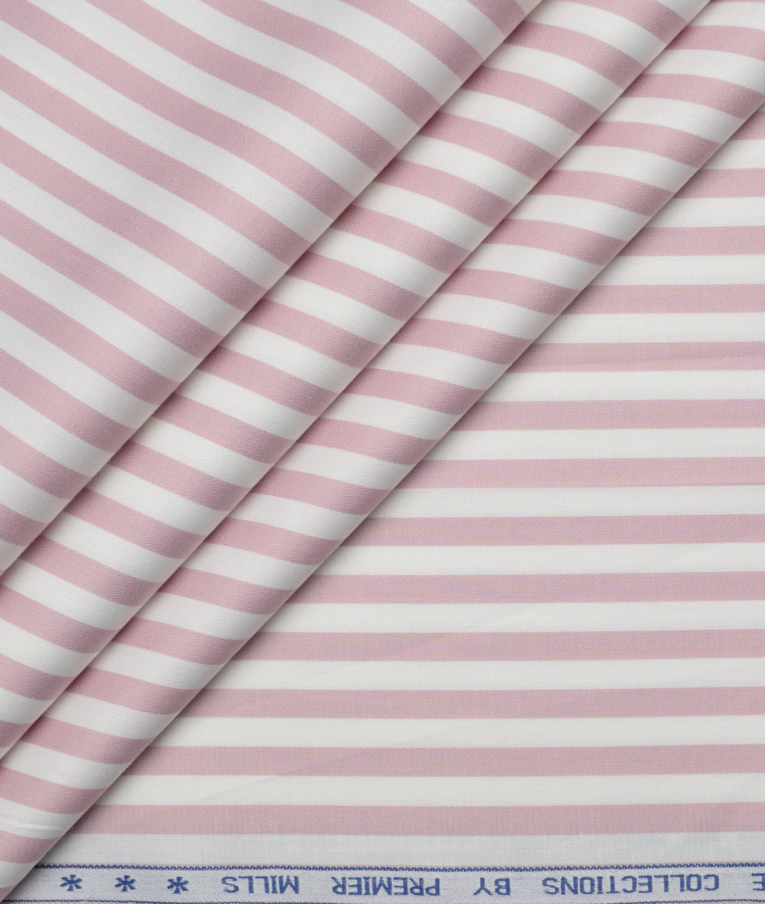 Premier Mills Giza Cotton Striped Shirting Fabric (White & Pink) Premier Mills Giza Cotton Striped Shirting Fabric (White & Pink)