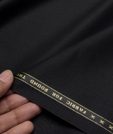 Raymond  Solids 20% Merino Wool Suiting Fabric (Black)