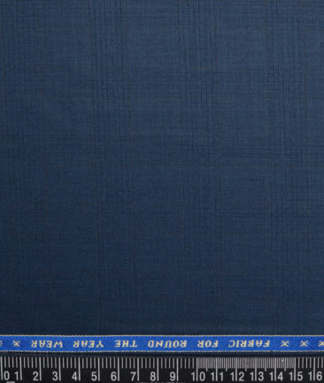 Raymond  Checks 20% Merino Wool Suiting Fabric (Dusky Blue)