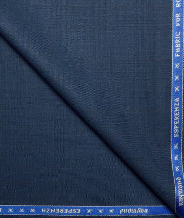 Raymond  Checks 20% Merino Wool Suiting Fabric (Dusky Blue)