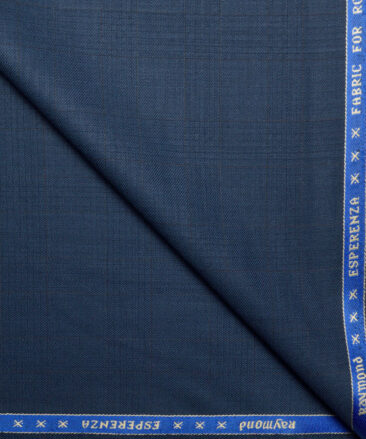 Raymond  Checks 20% Merino Wool Suiting Fabric (Dusky Blue)