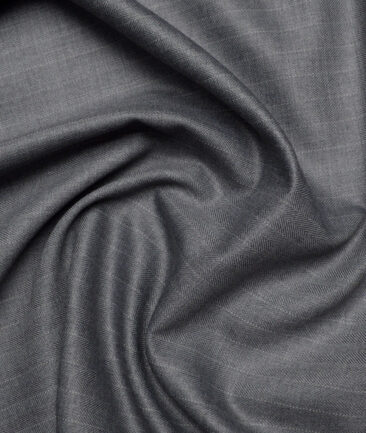 Raymond  Striped 20% Merino Wool Suiting Fabric (Worsted Grey)