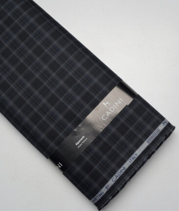 Cadini Italy  Giza Cotton Checks Shirting Fabric (Black)