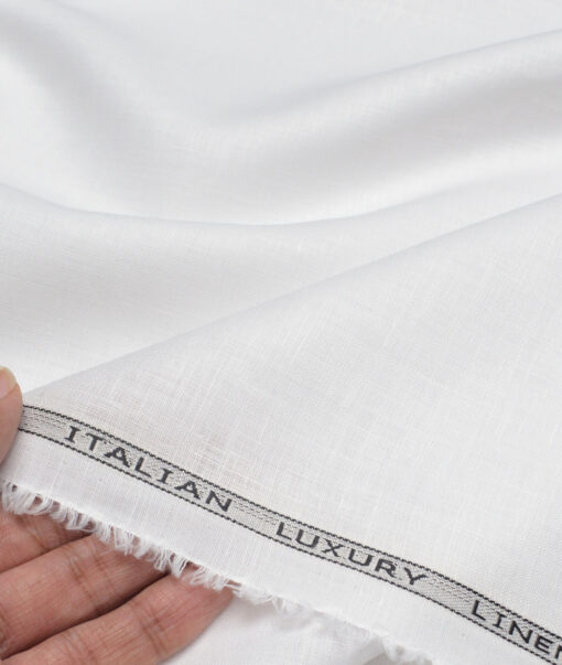 Leggiuno italy 60 LEA Italian Linen Solids Shirting Fabric (White)