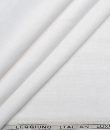 Leggiuno italy 60 LEA Italian Linen Solids Shirting Fabric (White)
