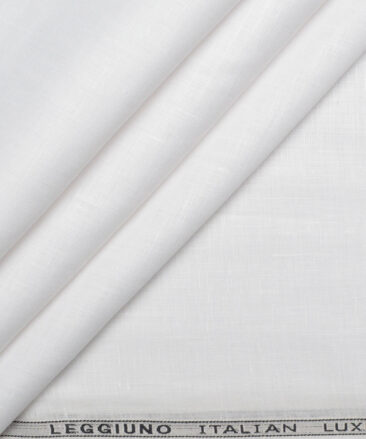 Leggiuno italy 60 LEA Italian Linen Solids Shirting Fabric (White)