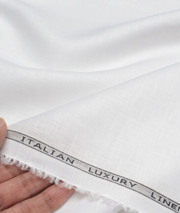 Leggiuno italy 60 LEA Italian Linen Solids Shirting Fabric (White)
