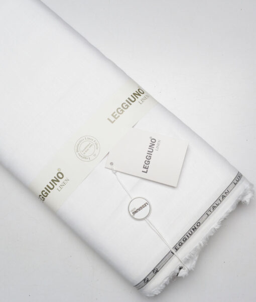 Leggiuno italy 60 LEA Italian Linen Solids Shirting Fabric (White)