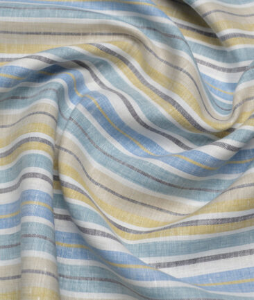 Leggiuno italy 60 LEA Italian Linen Striped Shirting Fabric (Multi)