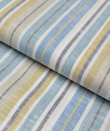 Leggiuno italy 60 LEA Italian Linen Striped Shirting Fabric (Multi)