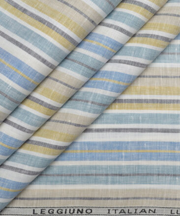 Leggiuno italy 60 LEA Italian Linen Striped Shirting Fabric (Multi)