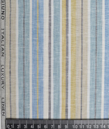 Leggiuno italy 60 LEA Italian Linen Striped Shirting Fabric (Multi)