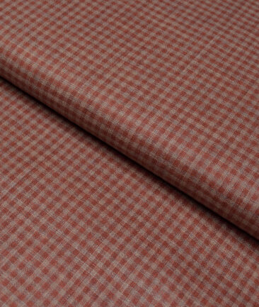 Leggiuno italy 60 LEA Italian Linen Checks Shirting Fabric (Brick Red)