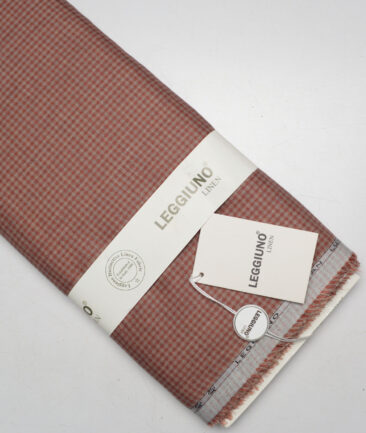 Leggiuno italy 60 LEA Italian Linen Checks Shirting Fabric (Brick Red)