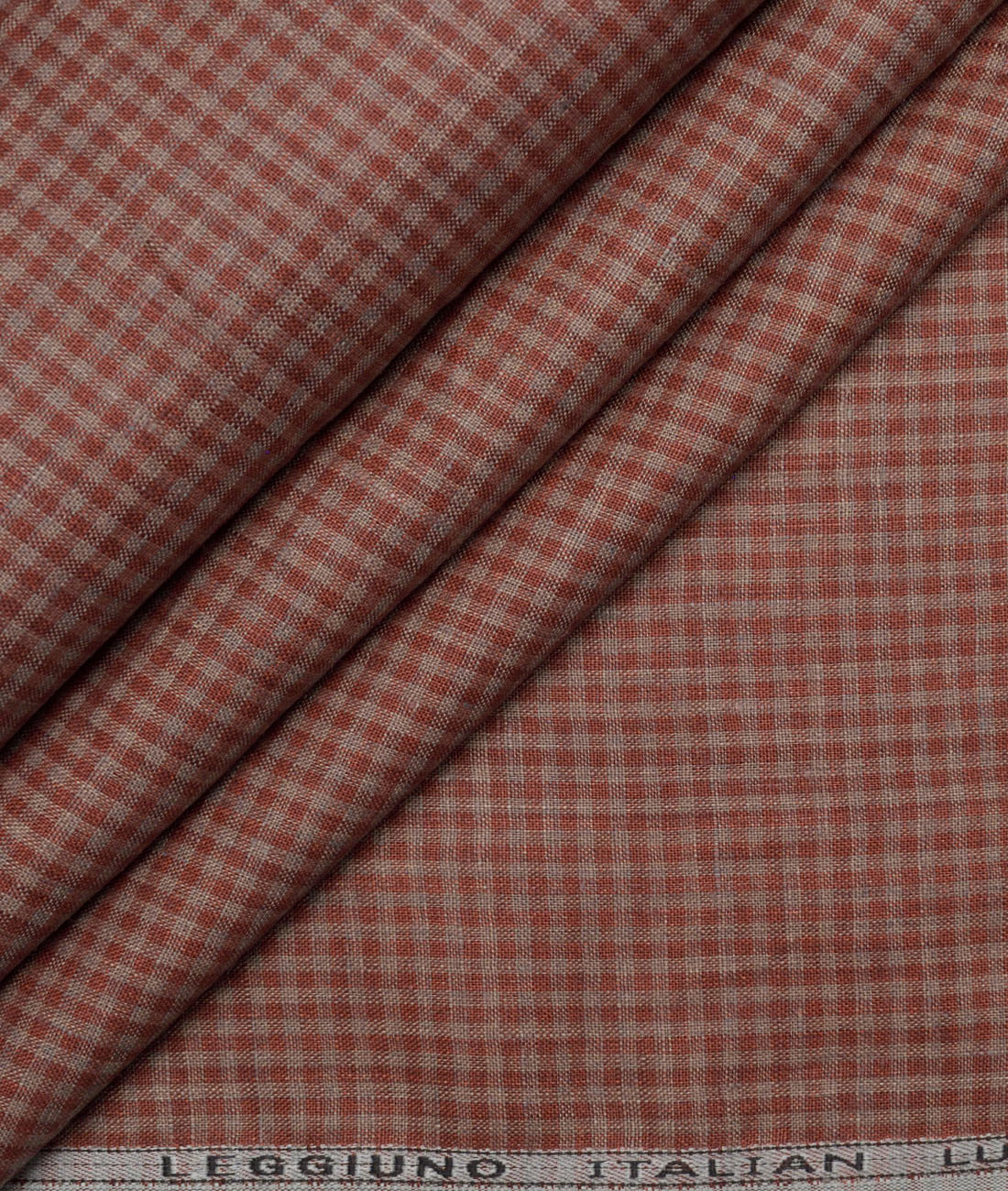 Leggiuno italy 60 LEA Italian Linen Checks Shirting Fabric (Brick Red) Leggiuno italy 60 LEA Italian Linen Checks Shirting Fabric (Brick Red)