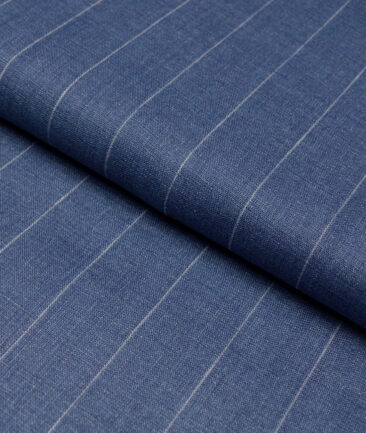 Leggiuno italy 60 LEA Italian Linen Striped Shirting Fabric (Denim Blue)