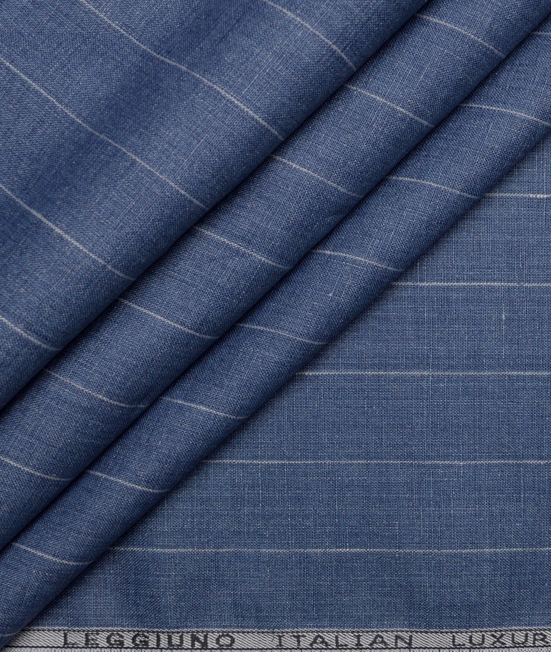 Leggiuno italy 60 LEA Italian Linen Striped Shirting Fabric (Denim Blue) Leggiuno italy 60 LEA Italian Linen Striped Shirting Fabric (Denim Blue)