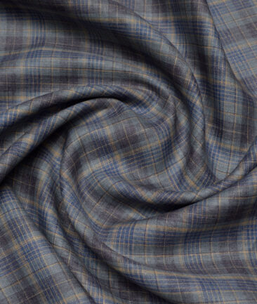 Leggiuno italy 60 LEA Italian Linen Checks Shirting Fabric (Grey)