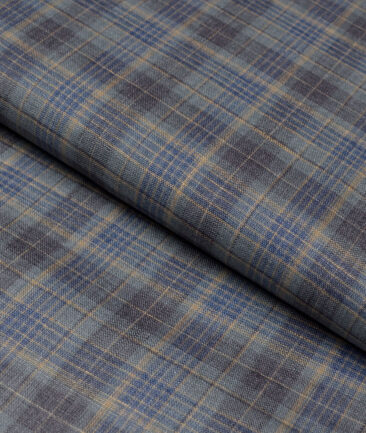 Leggiuno italy 60 LEA Italian Linen Checks Shirting Fabric (Grey)