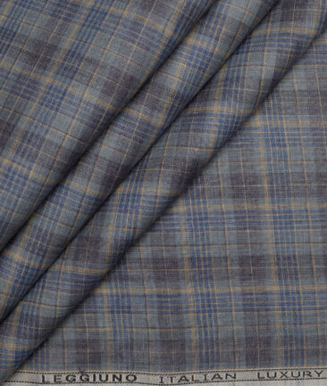 Leggiuno italy 60 LEA Italian Linen Checks Shirting Fabric (Grey)