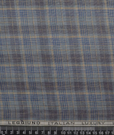 Leggiuno italy 60 LEA Italian Linen Checks Shirting Fabric (Grey)