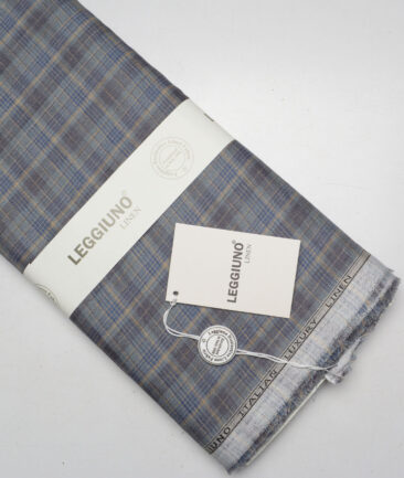 Leggiuno italy 60 LEA Italian Linen Checks Shirting Fabric (Grey)