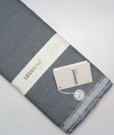 Leggiuno italy 60 LEA Italian Linen Striped Shirting Fabric (Grey)