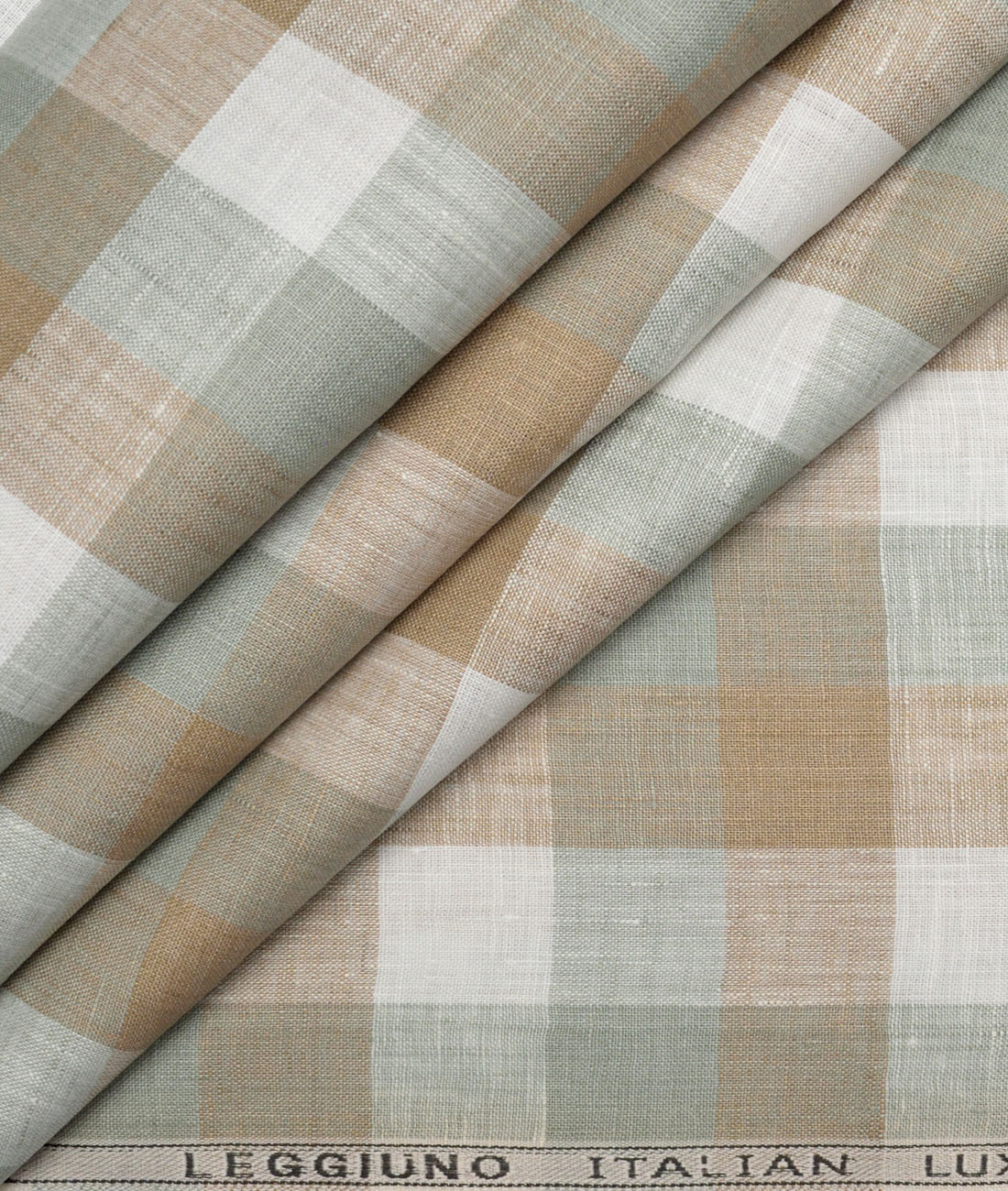 Leggiuno italy 60 LEA Italian Linen Checks Shirting Fabric (Green & Brown) Leggiuno italy 60 LEA Italian Linen Checks Shirting Fabric (Green & Brown)