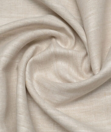 Leggiuno italy 60 LEA Italian Linen Striped Shirting Fabric (Natural Beige)