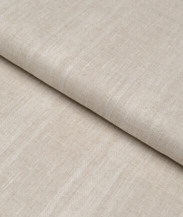 Leggiuno italy 60 LEA Italian Linen Striped Shirting Fabric (Natural Beige)
