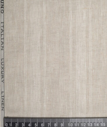 Leggiuno italy 60 LEA Italian Linen Striped Shirting Fabric (Natural Beige)
