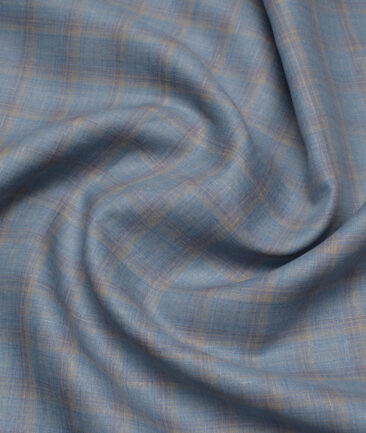 Leggiuno italy 80 LEA Italian Linen Checks Shirting Fabric (Glacier Blue)