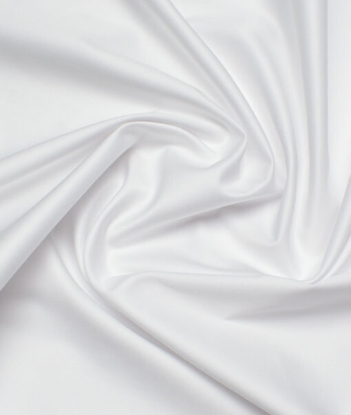 Tessitura Monti 2 Ply 120's Giza Cotton Solids Shirting Fabric (White)